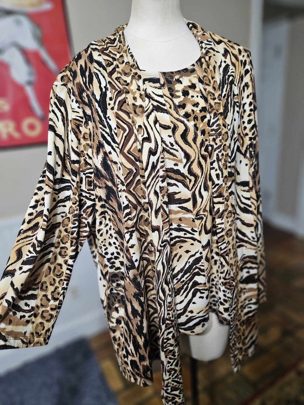 Alfred Dunner Leopard Print Top 1X